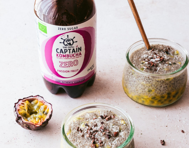 pudim chia gutsy captain kombucha maracujá
