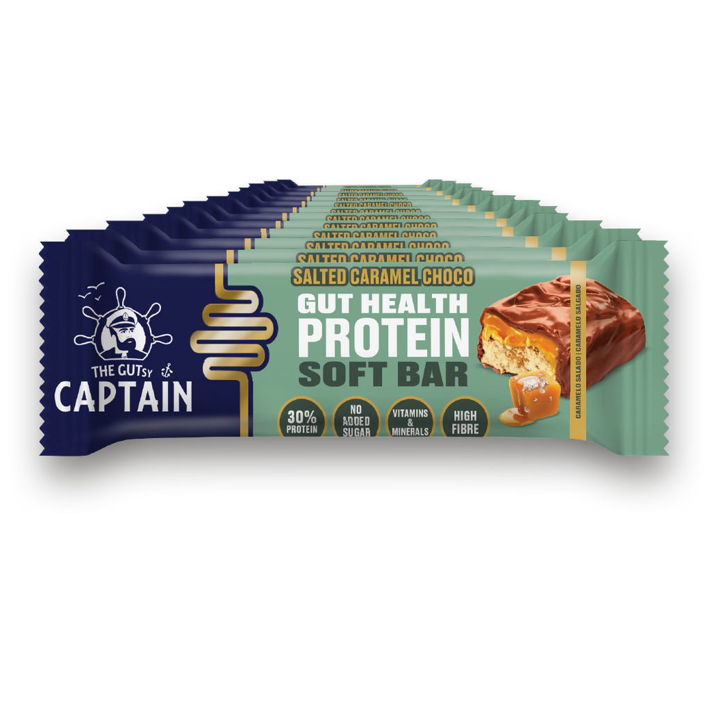 Barras Proteicas - Chocolate de Caramelo Salgado 12x45g (GUTsy Captain GUT HEALTH &  PROTEIN SOFT BAR)