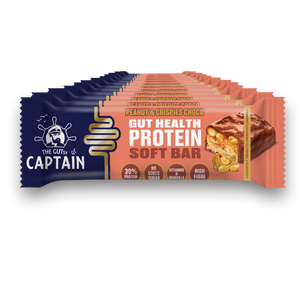 Barras Proteicas - Chocolate com Amendoins e Crocantes 12x45g (GUTsy Captain GUT HEALTH &  PROTEIN SOFT BAR)