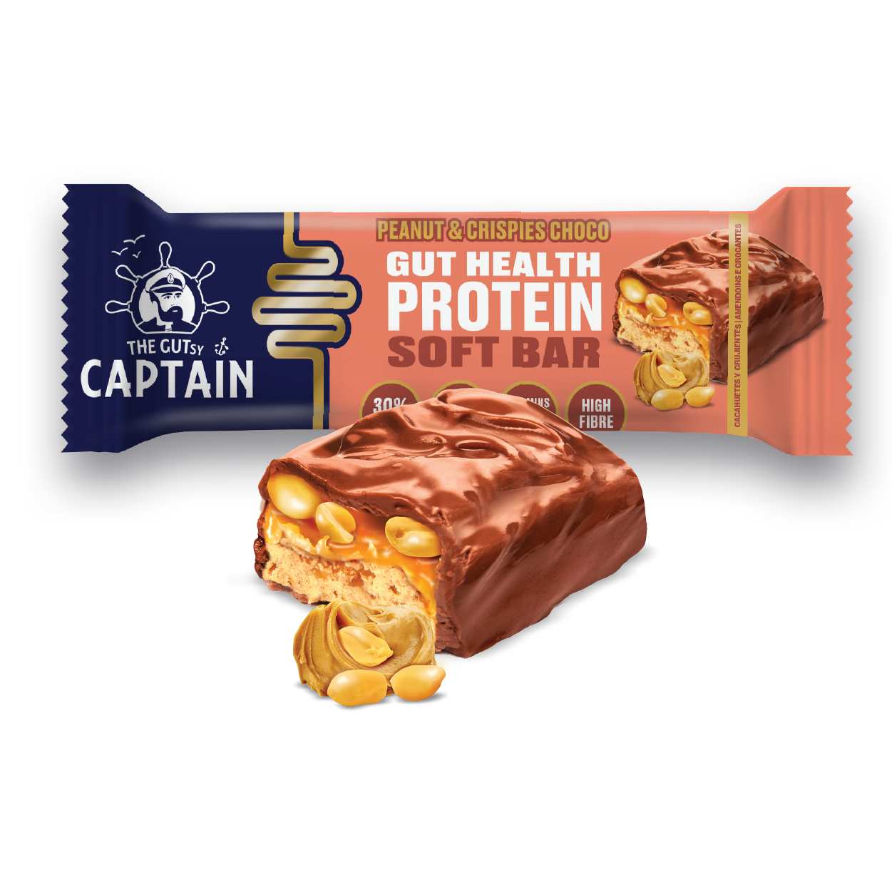 GUTsy Captain GUT HEALTH &  PROTEIN SOFT BAR - Pack Multi-sabor 12x45g