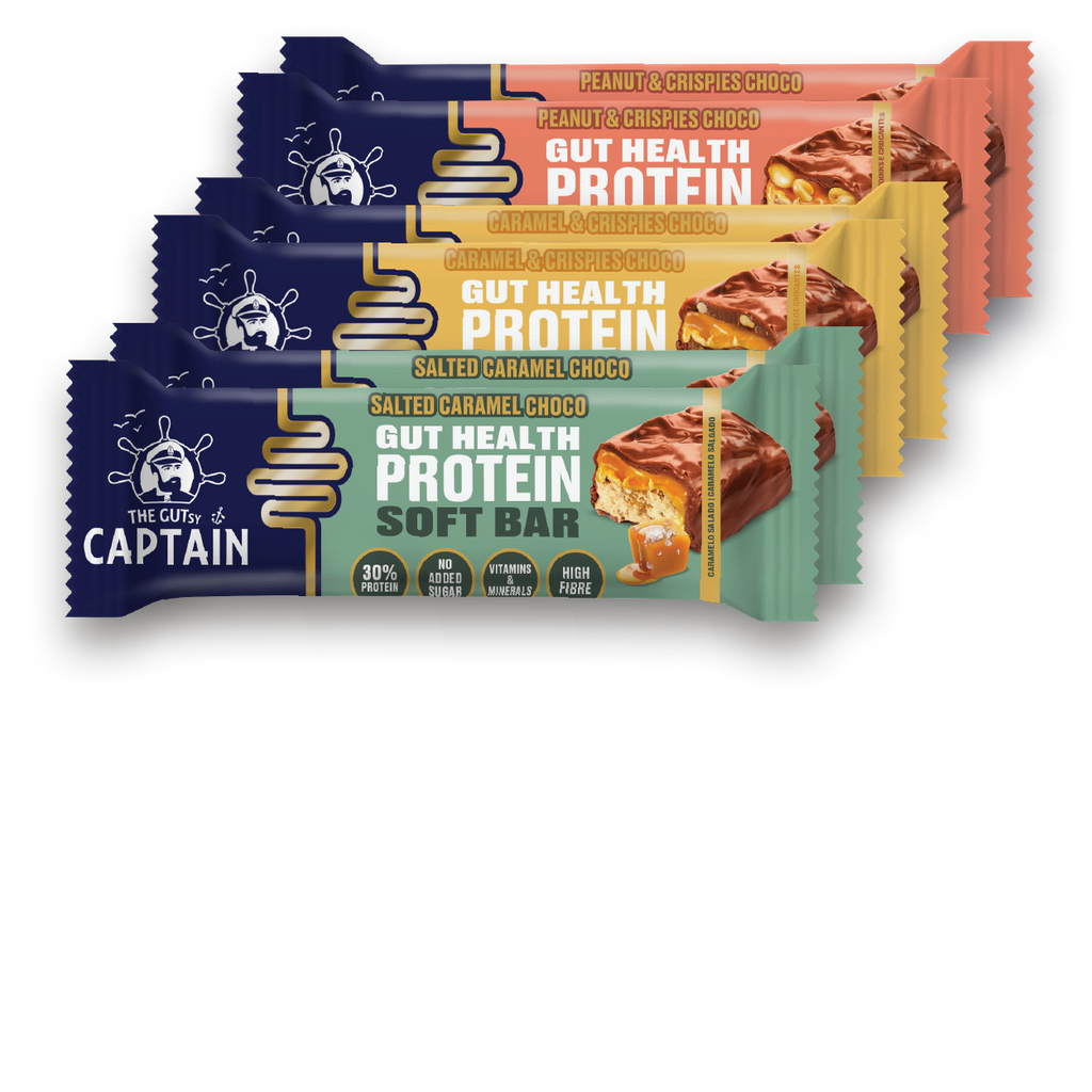 Barras Proteicas - Pack Prova Multi-sabor 6x45g (GUTsy Captain GUT HEALTH &  PROTEIN SOFT BAR)