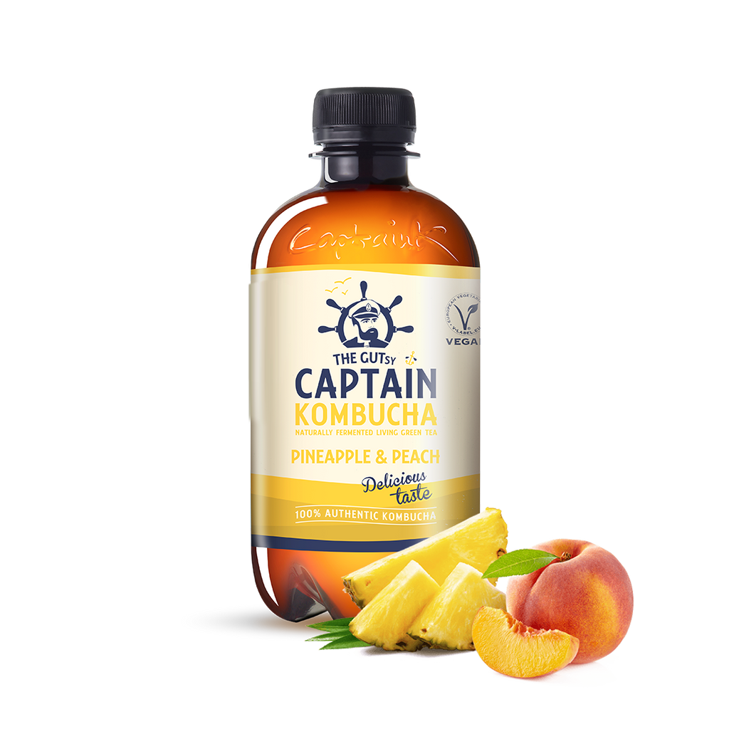 GUTsy Captain Kombucha Ananás e Pêssego 12x400mL