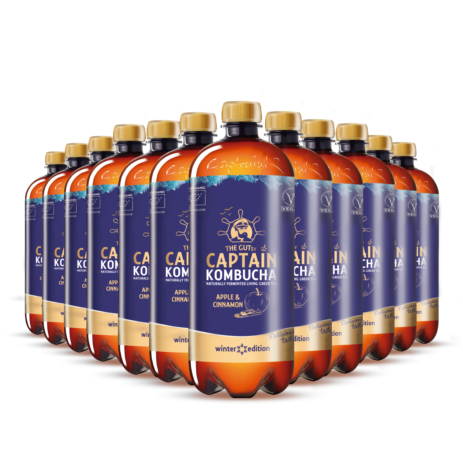 GUTsy Captain Kombucha Maçã e Canela - Winter Edition 12x1L