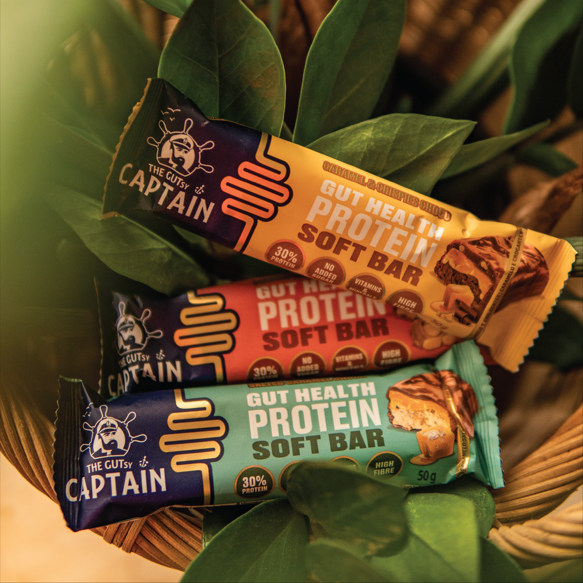 GUTsy Captain GUT HEALTH &  PROTEIN SOFT BAR - Pack Multi-sabor 12x45g