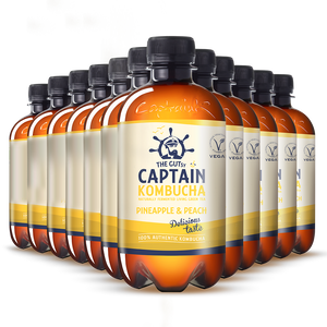 GUTsy Captain Kombucha Ananás e Pêssego 12x400mL