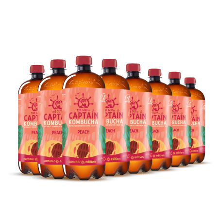 GUTsy Captain Kombucha Pêssego - 8x1L
