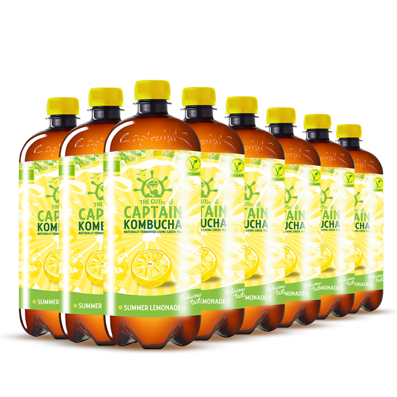 GUTsy Captain Kombucha | SUMMER LEMONADE - 8 x 1L