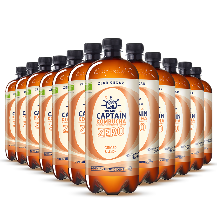 GUTsy Captain Kombucha Zero Gengibre e Limão - 12x1L