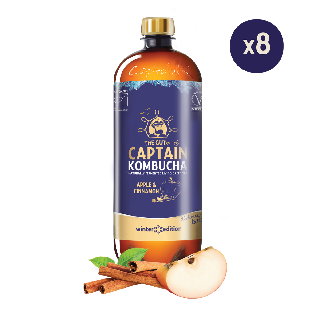 GUTsy Captain Kombucha Maçã e Canela - Winter Edition 8x1L