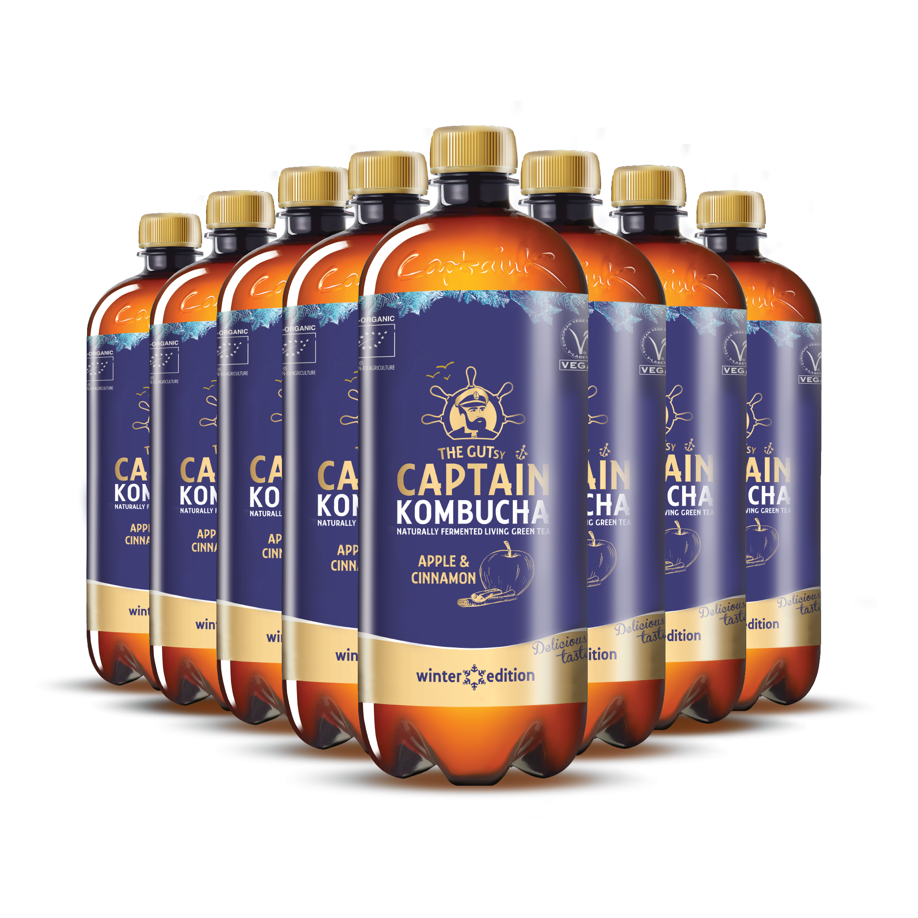 GUTsy Captain Kombucha Maçã e Canela - Winter Edition 8x1L