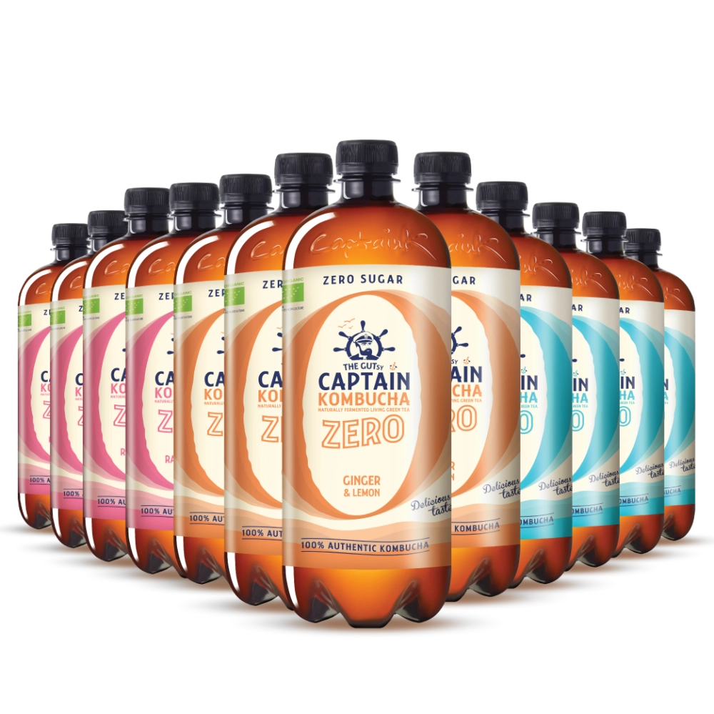 GUTsy Captain Kombucha ZERO - Pack Multi-Sabor Litro